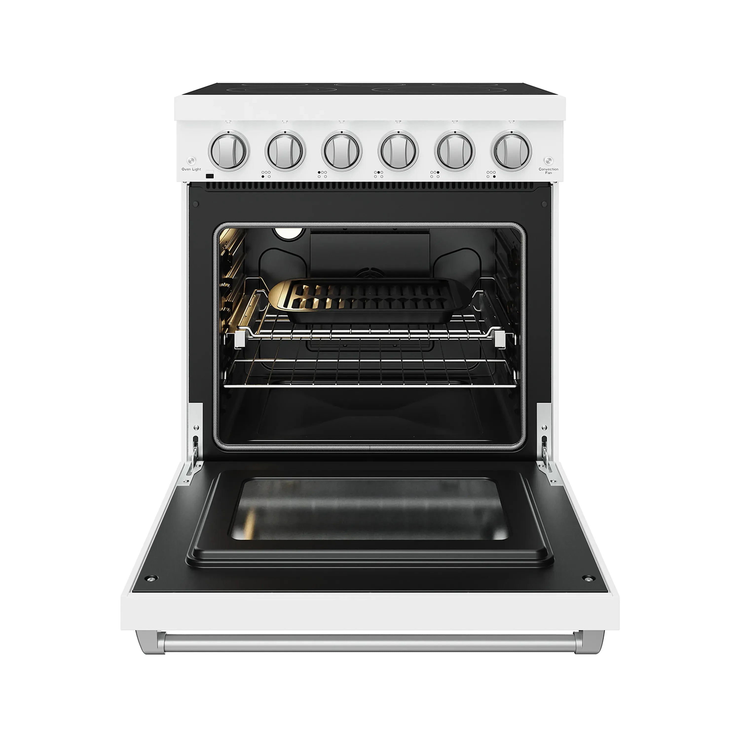 Gordon Ramsay by Thor Kitchen 30-Inch Professional Electric Range with Precision Knob Control in White with Stainless Steel Trim (RSE30PW-SS)