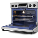 Gordon Ramsay by Thor Kitchen 3-Piece Appliance Package - 36-Inch Electric Range with Tilt Panel Touch Control, 36-Inch Refrigerator, and Dishwasher in Stainless Steel with Black Trim