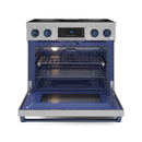 Gordon Ramsay by Thor Kitchen 36-Inch Professional Electric Range with Tilt Panel Touch Control and 6.0 Cu. Ft. Oven with Air Fryer and Self Clean in Stainless Steel with Navy Blue Trim (RSE36-BLU)