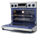 Gordon Ramsay by Thor Kitchen 36-Inch Professional Electric Range with Tilt Panel Touch Control and 6.0 Cu. Ft. Oven with Air Fryer and Self Clean in Stainless Steel with Navy Blue Trim (RSE36-BLU)
