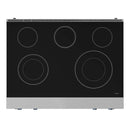 Gordon Ramsay by Thor Kitchen 36-Inch Professional Electric Range with Tilt Panel Touch Control and 6.0 Cu. Ft. Oven with Air Fryer and Self Clean in Stainless Steel with Navy Blue Trim (RSE36-BLU)