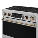 Gordon Ramsay by Thor Kitchen 36-Inch Professional Electric Range with Tilt Panel Touch Control and 6.0 Cu. Ft. Oven with Air Fryer and Self Clean in Stainless Steel with Bronze Trim (RSE36-BRZ)