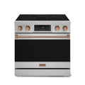 Gordon Ramsay by Thor Kitchen 36-Inch Professional Electric Range with Tilt Panel Touch Control and 6.0 Cu. Ft. Oven with Air Fryer and Self Clean in Stainless Steel with Rose Gold Trim (RSE36-RSG)