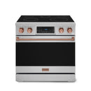 Gordon Ramsay by Thor Kitchen 36-Inch Professional Electric Range with Tilt Panel Touch Control and 6.0 Cu. Ft. Oven with Air Fryer and Self Clean in Stainless Steel with Rose Gold Trim (RSE36-RSG)