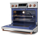 Gordon Ramsay by Thor Kitchen 36-Inch Professional Electric Range with Tilt Panel Touch Control and 6.0 Cu. Ft. Oven with Air Fryer and Self Clean in Stainless Steel with Rose Gold Trim (RSE36-RSG)