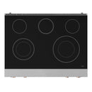 Gordon Ramsay by Thor Kitchen 4-Piece Appliance Package -  36-Inch Electric Range, Wall Mount Range Hood, 36-Inch French Door Refrigerator, and Dishwasher in Stainless Steel with Rose Gold Trim