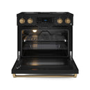Gordon Ramsay by Thor Kitchen 36-Inch Professional Electric Range with Tilt Panel Touch Control and 6.0 Cu. Ft. Oven with Air Fryer and Self Clean in Black with Bronze Trim (RSE36B-BRZ)