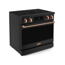 Gordon Ramsay by Thor Kitchen 36-Inch Professional Electric Range with Tilt Panel Touch Control and 6.0 Cu. Ft. Oven with Air Fryer and Self Clean in Black with Rose Gold Trim (RSE36B-RSG)