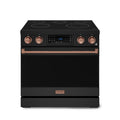 Gordon Ramsay by Thor Kitchen 36-Inch Professional Electric Range with Tilt Panel Touch Control and 6.0 Cu. Ft. Oven with Air Fryer and Self Clean in Black with Rose Gold Trim (RSE36B-RSG)