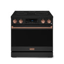 Gordon Ramsay by Thor Kitchen 36-Inch Professional Electric Range with Tilt Panel Touch Control and 6.0 Cu. Ft. Oven with Air Fryer and Self Clean in Black with Rose Gold Trim (RSE36B-RSG)