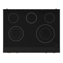 Gordon Ramsay by Thor Kitchen 4-Piece Appliance Package -  36-Inch Electric Range, Wall Mount Range Hood, 36-Inch French Door Refrigerator, and Dishwasher in Black with Rose Gold Trim