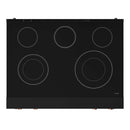 Gordon Ramsay by Thor Kitchen 3-Piece Appliance Package - 36-Inch Electric Range with Tilt Panel Touch Control, 36-Inch Refrigerator, and Dishwasher in Black with Rose Gold Trim