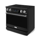 Gordon Ramsay by Thor Kitchen 36-Inch Professional Electric Range with Tilt Panel Touch Control and 6.0 Cu. Ft. Oven with Air Fryer and Self Clean in Black with Stainless Steel Trim (RSE36B-SS)