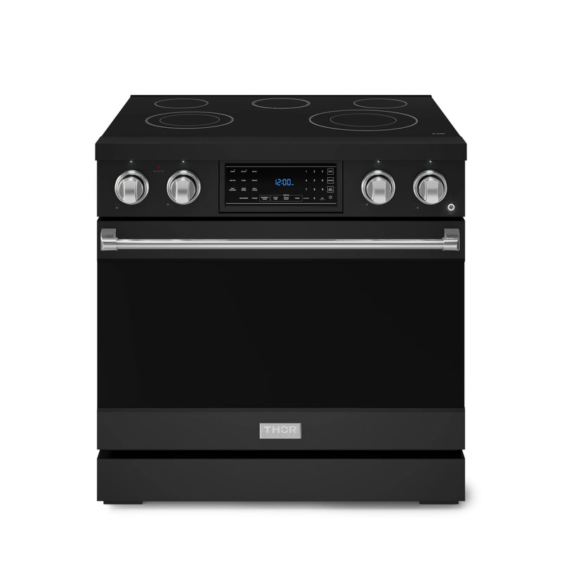 Thor Kitchen Gordon Ramsay Series 36-Inch Professional Electric Range with Tilt Panel Touch Control in Black with Stainless Steel Trim (RSE36B-SS)