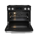 Gordon Ramsay by Thor Kitchen 3-Piece Appliance Package - 36-Inch Electric Range with Tilt Panel Touch Control, 36-Inch Refrigerator, and Dishwasher in Black with Stainless Steel Trim