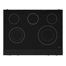 Gordon Ramsay by Thor Kitchen 4-Piece Appliance Package -  36-Inch Electric Range, Wall Mount Range Hood, 36-Inch French Door Refrigerator, and Dishwasher in Black with Bronze Trim