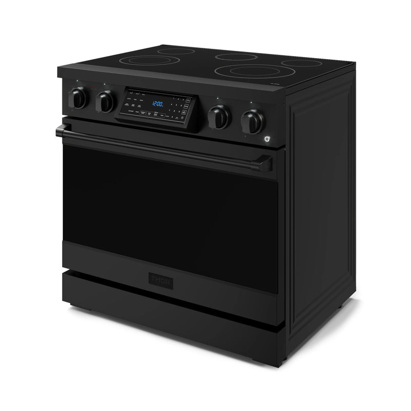 Thor Kitchen Gordon Ramsay Series 36-Inch Professional Electric Range with Tilt Panel Touch Control in Matte Black (RSE36B)