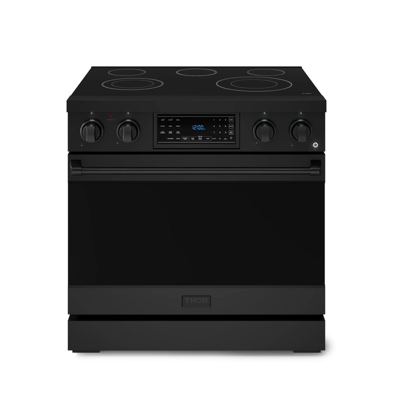 Thor Kitchen Gordon Ramsay Series 36-Inch Professional Electric Range with Tilt Panel Touch Control in Matte Black (RSE36B)