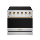 Gordon Ramsay by Thor Kitchen 36-inch Professional Electric Range in Stainless Steel with Bronze Trim (RSE36P-BRZ)