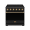 Gordon Ramsay by Thor Kitchen 36-inch Professional Electric Range in Black with Bronze Trim (RSE36PB-BRZ)