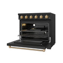 Gordon Ramsay by Thor Kitchen 36-inch Professional Electric Range in Black with Bronze Trim (RSE36PB-BRZ)