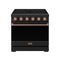 Gordon Ramsay by Thor Kitchen 36-inch Professional Electric Range in Black with Rose Gold Trim (RSE36PB-RSG)