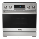 Gordon Ramsay by Thor Kitchen 4-Piece Appliance Package -  36-Inch Electric Range, Wall Mount Range Hood, 36-Inch French Door Refrigerator, and Dishwasher in Stainless Steel