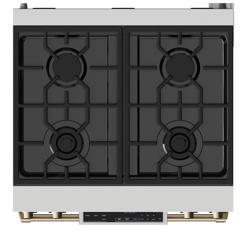 Thor Kitchen Gordon Ramsay Series 30-Inch Professional Gas Range with Tilt Panel Touch Control in Stainless Steel with Bronze Trim (RSG30-BRZ)