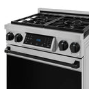 Gordon Ramsay by Thor Kitchen 30-Inch Professional Natural Gas Range with Tilt Panel Touch Control and 4.55 Cu. Ft. Self Clean Oven in Stainless Steel with Black Trim  (RSG30-BLK)