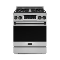 Gordon Ramsay by Thor Kitchen 30-Inch Professional Natural Gas Range with Tilt Panel Touch Control and 4.55 Cu. Ft. Self Clean Oven in Stainless Steel with Black Trim  (RSG30-BLK)