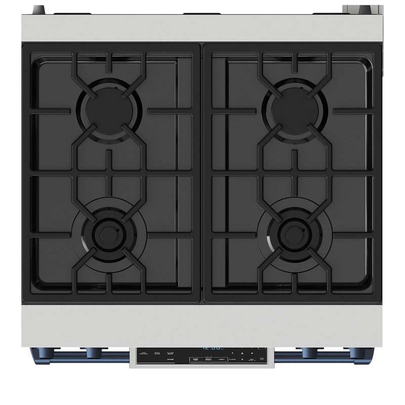 Thor Kitchen Gordon Ramsay Series 30-Inch Professional Gas Range with Tilt Panel Touch Control in Stainless Steel with Navy Blue Trim (RSG30-BLU)