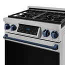 Gordon Ramsay by Thor Kitchen 30-Inch Professional Natural Gas Range with Tilt Panel Touch Control and 4.55 Cu. Ft. Self Clean Oven in Stainless Steel with Navy Blue Trim (RSG30-BLU)