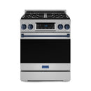 Gordon Ramsay by Thor Kitchen 30-Inch Professional Natural Gas Range with Tilt Panel Touch Control and 4.55 Cu. Ft. Self Clean Oven in Stainless Steel with Navy Blue Trim (RSG30-BLU)