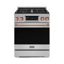 Gordon Ramsay by Thor Kitchen 30-Inch Professional Natural Gas Range with Tilt Panel Touch Control and 4.55 Cu. Ft. Self Clean Oven in Stainless Steel with Rose Gold Trim  (RSG30-RSG)