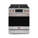 Gordon Ramsay by Thor Kitchen 3-Piece Appliance Package - 30-Inch Propane Gas Range, Tilt Panel, 36-Inch Refrigerator, and Dishwasher in Stainless Steel with Rose Gold Trim