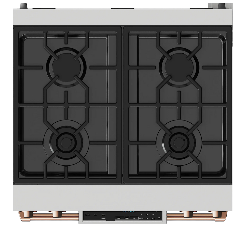 Thor Kitchen Gordon Ramsay Series 30-Inch Professional Gas Range with Tilt Panel Touch Control in Stainless Steel with Rose Gold Trim  (RSG30-RSG)