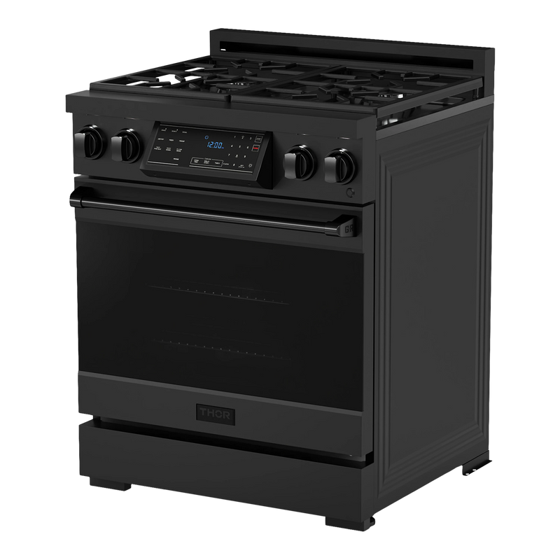 Thor Kitchen Gordon Ramsay Series 30-Inch Professional Gas Range with Tilt Panel Touch Control in Black (RSG30B)