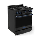 Gordon Ramsay by Thor Kitchen 30-Inch Professional Natural Gas Range with Tilt Panel Touch Control and 4.55 Cu. Ft. Self Clean Oven in Black with Navy Blue Trim (RSG30B-BLU)