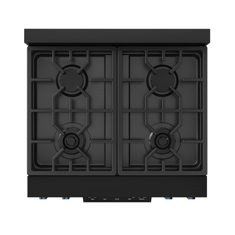 Thor Kitchen Gordon Ramsay Series 30-Inch Professional Gas Range with Tilt Panel Touch Control in Black with Navy Blue Trim (RSG30B-BLU)