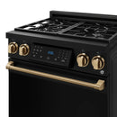 Gordon Ramsay by Thor Kitchen 30-Inch Professional Propane Gas Range with Tilt Panel Touch Control and 4.55 Cu. Ft. Self Clean Oven in Black with Bronze Trim (RSG30BLP-BRZ)