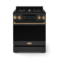 Gordon Ramsay by Thor Kitchen 30-Inch Professional Natural Gas Range with Tilt Panel Touch Control and 4.55 Cu. Ft. Self Clean in Black with Bronze Trim (RSG30B-BRZ)