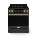 Gordon Ramsay by Thor Kitchen 30-Inch Professional Propane Gas Range with Tilt Panel Touch Control and 4.55 Cu. Ft. Self Clean Oven in Black with Bronze Trim (RSG30BLP-BRZ)