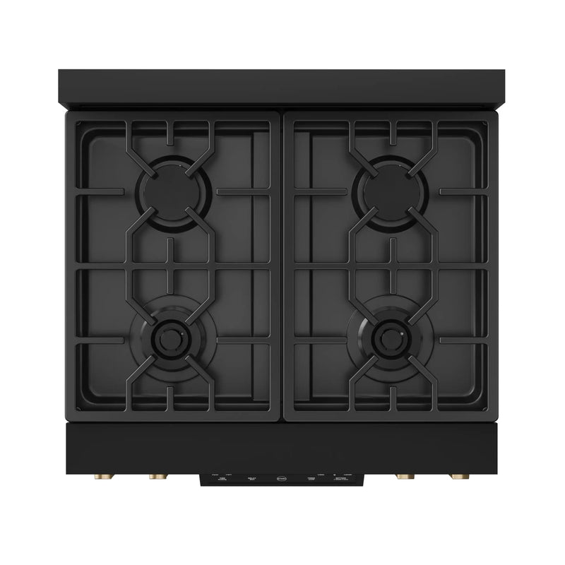 Thor Kitchen Gordon Ramsay Series 30-Inch Professional Gas Range with Tilt Panel Touch Control in Black with Bronze Trim (RSG30B-BRZ)