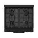Gordon Ramsay by Thor Kitchen 3-Piece Appliance Package - 30-Inch Propane Gas Range, Tilt Panel, 36-Inch Refrigerator, and Dishwasher in Black with Bronze Trim