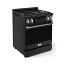 Gordon Ramsay by Thor Kitchen 3-Piece Appliance Package - 30-Inch Propane Gas Range, Tilt Panel, 36-Inch Refrigerator, and Dishwasher in Black with Stainless Steel Trim