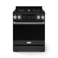 Gordon Ramsay by Thor Kitchen 30-Inch Professional Natural Gas Range with Tilt Panel Touch Control and 4.55 Cu. Ft. Self Clean Oven in Black with Stainless Steel Trim (RSG30B-SS)