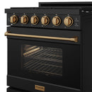 Gordon Ramsay by Thor Kitchen 30-Inch Professional Gas Range with Precision Knob Control in Black with Bronze Trim (RSG30PB-BRZ)