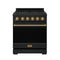 Gordon Ramsay by Thor Kitchen 30-Inch Professional Liquid Propane with Precision Knob Control in Black and Bronze (RSG30PBLP-BRZ)