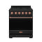 Gordon Ramsay by Thor Kitchen 30-Inch Professional Gas Range with Precision Knob Control in Black with Rose Gold Trim (RSG30PB-RSG)
