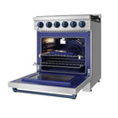 Gordon Ramsay by Thor Kitchen 30-Inch Professional Liquid Propane with Precision Knob Control in Stainless Steel with Blue Trim (RSG30PLP-BLU)